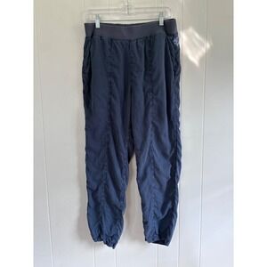 Faherty Brand Arlie Day Pants Navy Blue Linen Tencel Joggers Women Large